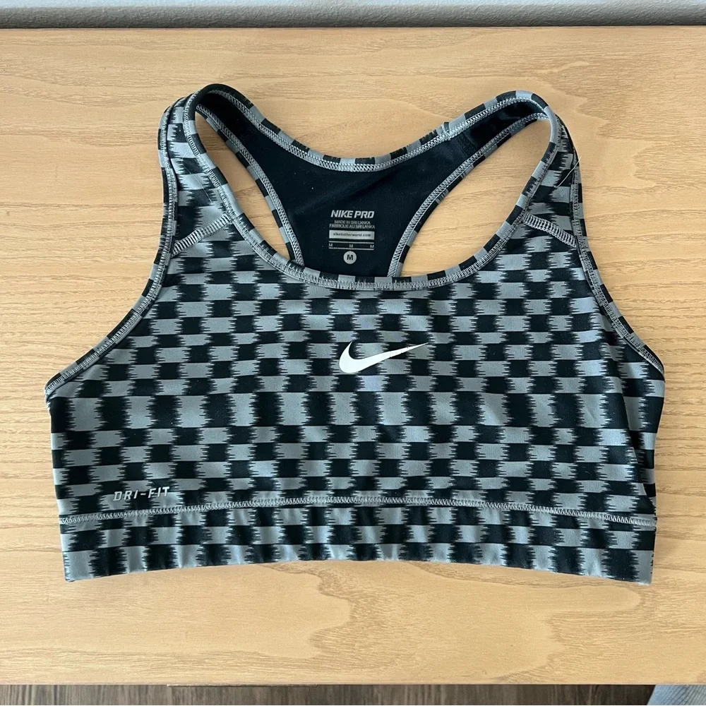 Black/Grey Nike Sports Bra - Picture 1 of 2